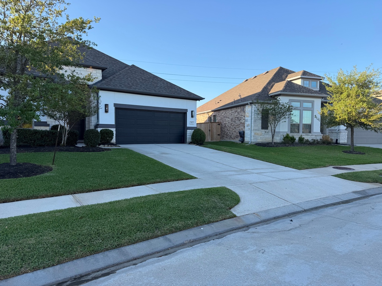 Driveway after pressure washing